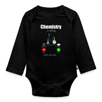 Chimie Tableau périodique Molécule Atome Biochimie - Body Bébé bio manches longues - noir - Devant