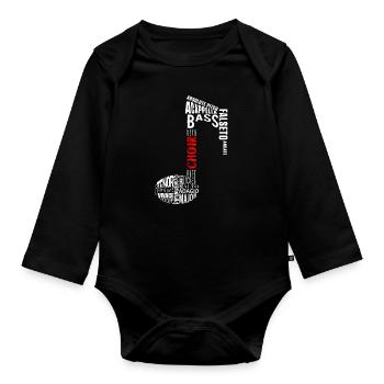 Choir Choral Music Conductor Chorus Singer Gift - Organic Longsleeve Baby Bodysuit - black - Front