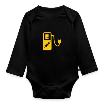 Elektroauto-Ladegerät Drive Vehicle Automobile - Baby Bio-Langarm-Body - Schwarz - Vorne