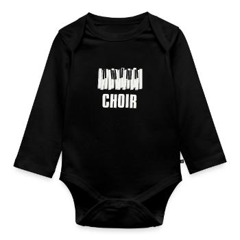 Chor Klavier Chor Musik Chor Singen Geschenk - Baby Bio-Langarm-Body - Schwarz - Vorne