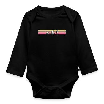 Retro triathlon triathlete - Baby Bio-Langarm-Body - Schwarz - Vorne