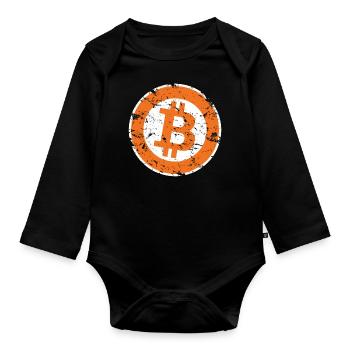 Logo Bitcoin Crypto Trader Gift Hommes Femmes & Enfants - Body Bébé bio manches longues - noir - Devant