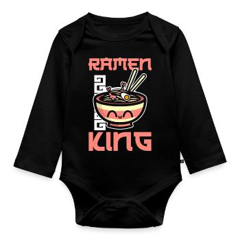 Roi Ramen - Body Bébé bio manches longues - noir - Devant