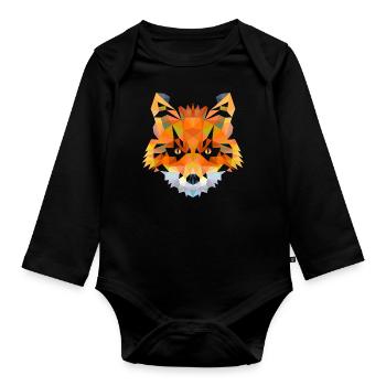 fox - Organic Longsleeve Baby Bodysuit - black - Front