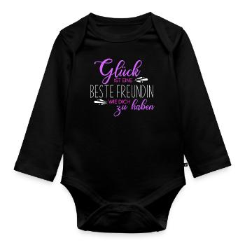 Beste Freundin - Baby Bio-Langarm-Body - Schwarz - Vorne
