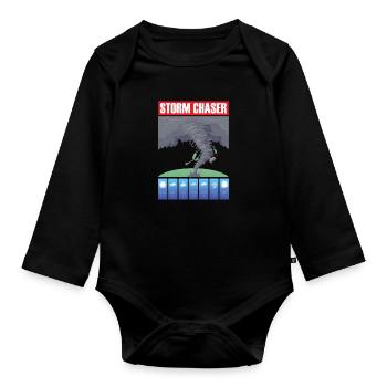 Storm Chaser Hurricane Meteorology Tornado Gift - Organic Longsleeve Baby Bodysuit - black - Front