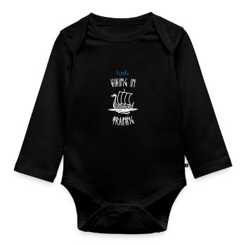 Wikinger - Kleiner Wikinger im Training - Runen - Baby Bio-Langarm-Body - Schwarz - Vorne