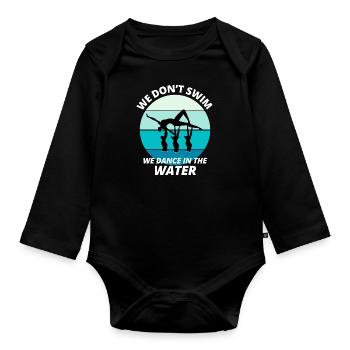Synchro Swim Swimmer Synchronized Swimming Funny - Organic Longsleeve Baby Bodysuit - black - Front