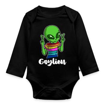LGBT - Baby Bio-Langarm-Body - Schwarz - Vorne