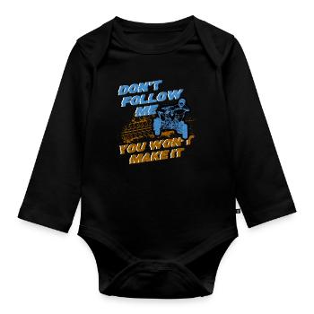 Ne me suivez pas ATV Quad Offroad Motorsport Cadeau - Body Bébé bio manches longues - noir - Devant