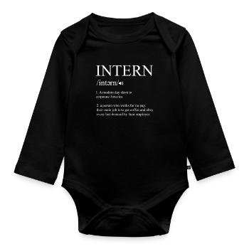 Intern Definition Internship Job Assistant Gift - Organic Longsleeve Baby Bodysuit - black - Front
