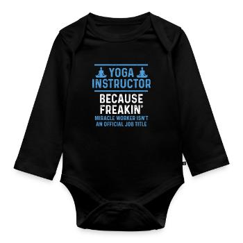 Yoga Instructor Zen Asana Meditation Chakra - Organic Longsleeve Baby Bodysuit - black - Front