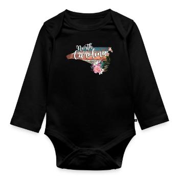 North Carolina in My Soul - Organic Longsleeve Baby Bodysuit - black - Front