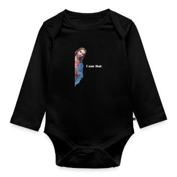 J’ai vu que Jésus-Christ Religion Foi Prière Cadeau - Body Bébé bio manches longues - noir - Devant