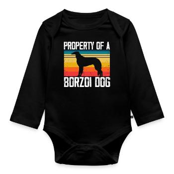 Barsoi propriétaire de chien Cool Dog Idée cadeau - Body Bébé bio manches longues - noir - Devant