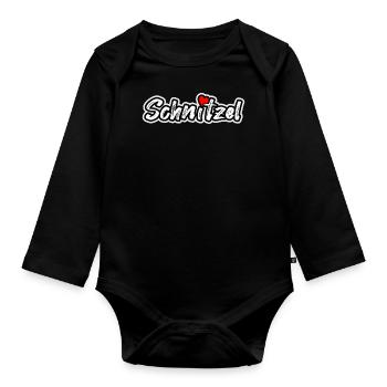 Schnitzel mit Herz - Baby Bio-Langarm-Body - Schwarz - Vorne