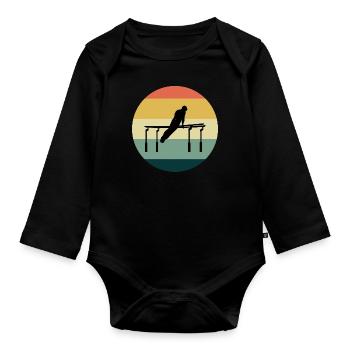 Artistic Gymnastics Parallel Bars Gymnast Vintage - Organic Longsleeve Baby Bodysuit - black - Front
