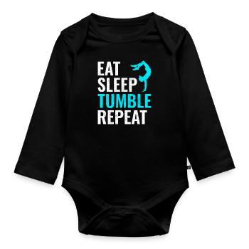 Power Tumbling Gymnastics Gymnast Acrobatics Funny - Organic Longsleeve Baby Bodysuit - black - Front