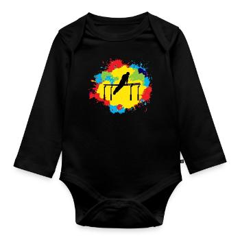 Artistic Gymnastics Parallel Bars Watercolor - Organic Longsleeve Baby Bodysuit - black - Front