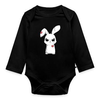 Sad Broken Emo--Egg Happy - Organic Longsleeve Baby Bodysuit - black - Front