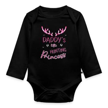 Hunter - Daddy's Little Hunting Princess - Organic Longsleeve Baby Bodysuit - black - Front
