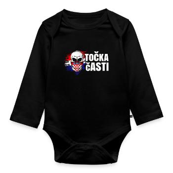 Croatia - Organic Longsleeve Baby Bodysuit - black - Front