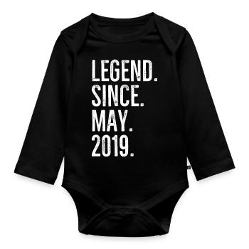 Legend Since May 2019 - Organic Longsleeve Baby Bodysuit - black - Front
