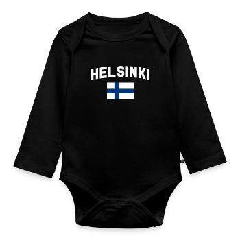 Finlande Gift Scandinavia Finlande Suomi Finne - Body Bébé bio manches longues - noir - Devant