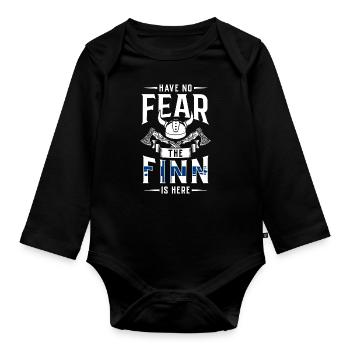 Finlande Tshirt Finlande Scandinavie - Body Bébé bio manches longues - noir - Devant