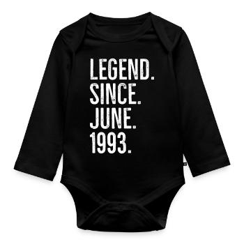 Légende depuis juin 1993 - Body Bébé bio manches longues - noir - Devant