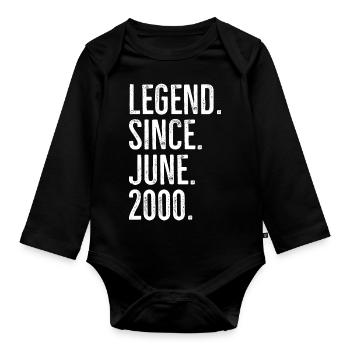 Légende depuis juin 2000 - Body Bébé bio manches longues - noir - Devant