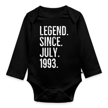 Légende depuis juillet 1993 - Body Bébé bio manches longues - noir - Devant