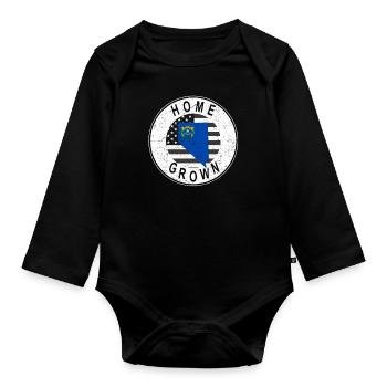 Land Map America US Flag Home Grown Nevada - Baby Bio-Langarm-Body - Schwarz - Vorne