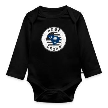 Land Map America US Flag Home Grown South Carolina - Baby Bio-Langarm-Body - Schwarz - Vorne