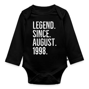 Legend Since August 1998 - Organic Longsleeve Baby Bodysuit - black - Front