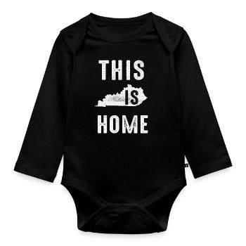 Map America US State Flag This Home Kentucky - Organic Longsleeve Baby Bodysuit - black - Front