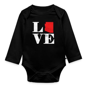 Proud America State Land Map Love Arizona - Organic Longsleeve Baby Bodysuit - black - Front