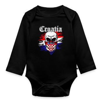 Tshirt Croatie - Body Bébé bio manches longues - noir - Devant