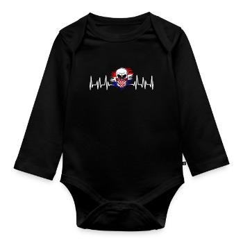 Croatie Cadeau Origine Zagreb Hrvatska Home - Body Bébé bio manches longues - noir - Devant