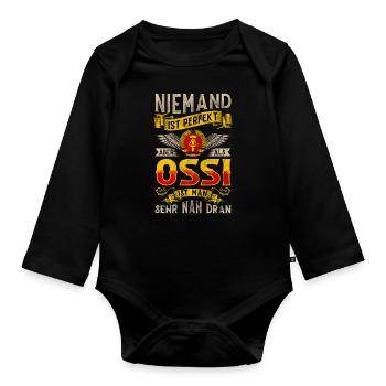 Ossi Geschenk Ostdeutschland NVA Germania Osten - Baby Bio-Langarm-Body - Schwarz - Vorne