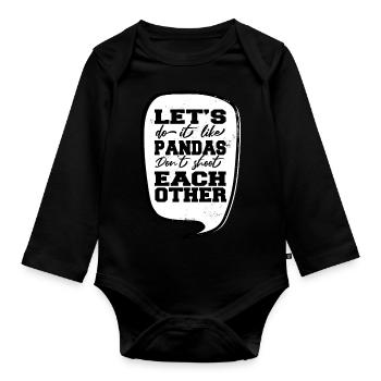 peace humor birthday fun dove of peace disarmament - Organic Longsleeve Baby Bodysuit - black - Front
