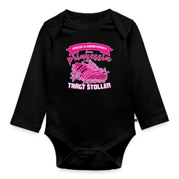 Fußballerin Frauenfußball Spielerin Prinzessin - Baby Bio-Langarm-Body - Schwarz - Vorne