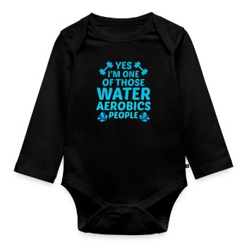 Water aerobics Aquatic fitness Aqua Exercise - Organic Longsleeve Baby Bodysuit - black - Front