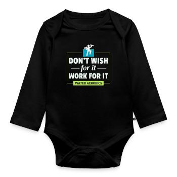 Water aerobics Aquatic fitness Aqua Exercise - Organic Longsleeve Baby Bodysuit - black - Front