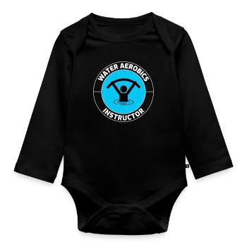Water Aerobics Instructor Mermaid Aquatic fitness - Organic Longsleeve Baby Bodysuit - black - Front