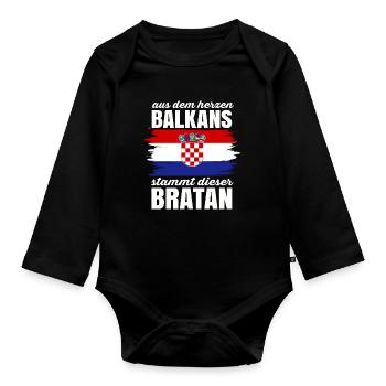 Kroatien Geschenk Herkunft Zagreb Hrvatska Heimat - Baby Bio-Langarm-Body - Schwarz - Vorne
