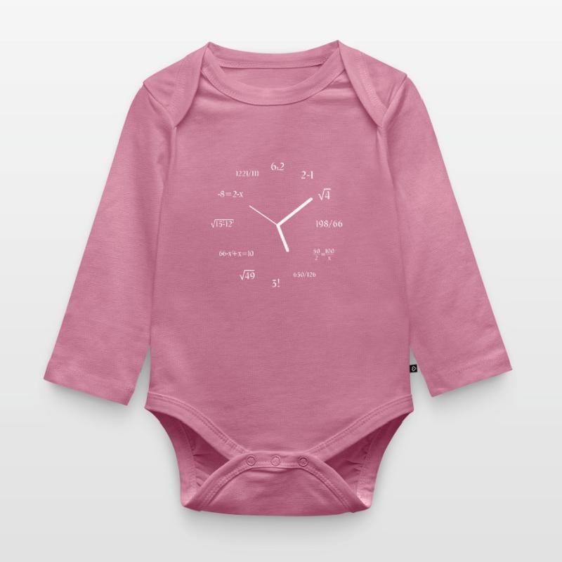 Math Clock Math Meme Math Lover Joke Math Baby Bio-Langarm-Body