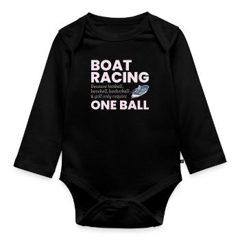 Boat Racing Powerboat Speedboat Offshore Race - Organic Longsleeve Baby Bodysuit - black - Front