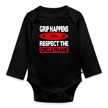 Grip Happens Respect The Circle Frame - Baby Bio-Langarm-Body - Schwarz - Vorne