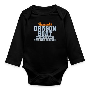 Drachenboot Racing Crew Paddlers Wassersport - Baby Bio-Langarm-Body - Schwarz - Vorne